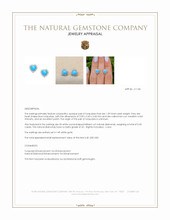 1.29 Ct.Tw.Total Carat Weight Blue Turquoise and Natural Diamond Studs Earrings, 14K White Gold Appraisal