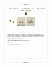 0.59 Ct.Tw.Total Carat Weight Green (Lime Green) Peridot Studs Earrings, 14K Yellow Gold Appraisal
