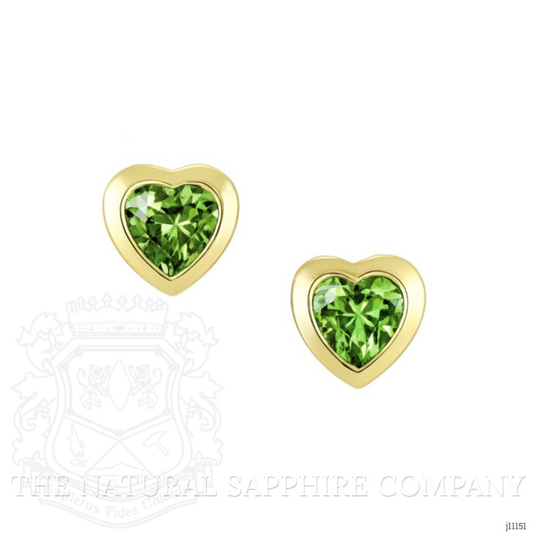 0.59 Ct.Tw. Peridot Studs Earrings, 14K Yellow Gold