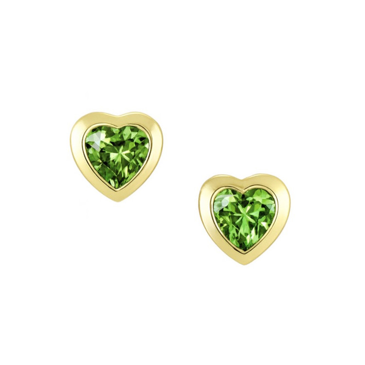 0.59 Ct.Tw. Peridot Studs Earrings, 14K Yellow Gold