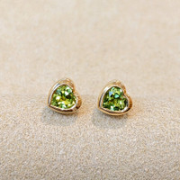 0.59 Ct.Tw. Peridot Studs Earrings, 14K Yellow Gold Image
