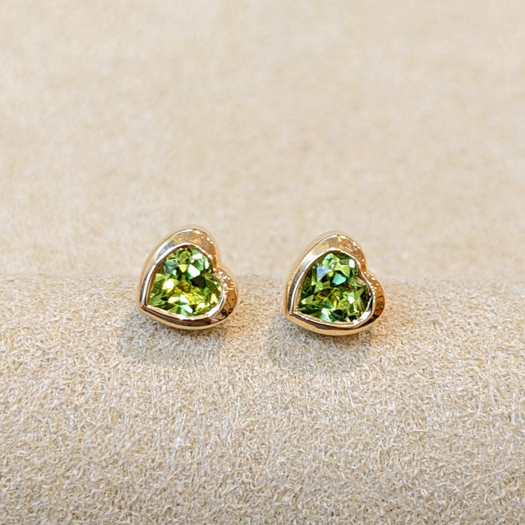 0.59 Ct.Tw. Peridot Studs Earrings, 14K Yellow Gold