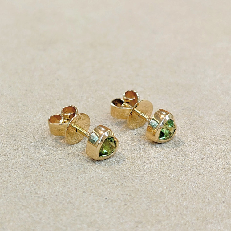 0.59 Ct.Tw. Peridot Studs Earrings, 14K Yellow Gold