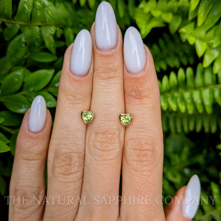 0.59 Ct.Tw. Peridot Studs Earrings, 14K Yellow Gold