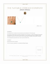 0.96 Ct. Emerald Solitaire Necklace, 18K Yellow Gold Appraisal