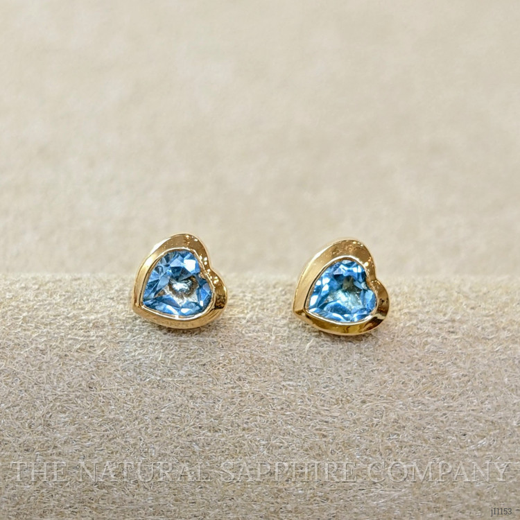 0.53 Ct.Tw. Aquamarine Studs Earrings, 14K Yellow Gold