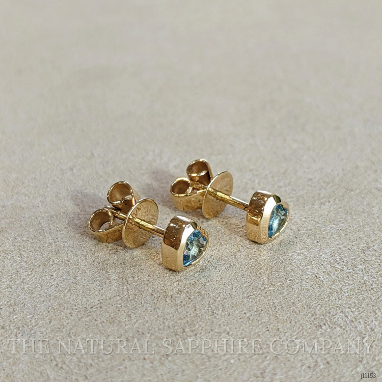 0.53 Ct.Tw. Aquamarine Studs Earrings, 14K Yellow Gold