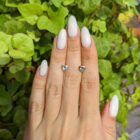 0.53 Ct.Tw. Aquamarine Studs Earrings, 14K Yellow Gold Life Style