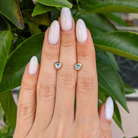 0.53 Ct.Tw. Aquamarine Studs Earrings, 14K Yellow Gold Life Style