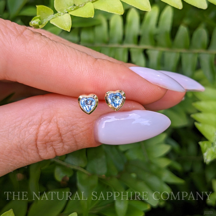 0.53 Ct.Tw. Aquamarine Studs Earrings, 14K Yellow Gold