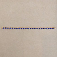 8.86 Ct.Tw.Total Carat Weight Lapis Natural Diamond Tennis/Line Bracelet, 14K Yellow Gold Image