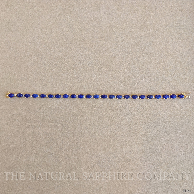 8.86 Ct.Tw. Lapis Natural Diamond Tennis/Riviere Bracelet, 14K Yellow Gold