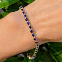 4.70 Ct.Tw. Sapphire 14K Yellow Gold bracelet