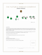 5.34 Ct.Tw. Emerald Natural Diamond Studs Earrings, Platinum 950 Appraisal