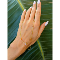 7.03 Ct. Multi Color Sapphire Bezel Necklace, 14K Yellow Gold Life Style