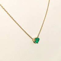 0.55 Ct. Emerald Solitaire Necklace, 14K Yellow Gold Image