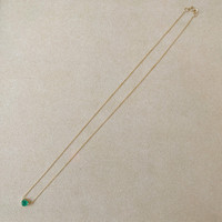 0.55 Ct. Emerald Solitaire Necklace, 14K Yellow Gold Image