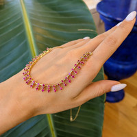 1.80 Ct. Ruby Ruby Accent Stones Necklace, 14K Yellow Gold Life Style