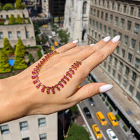 1.80 Ct. Ruby Ruby Accent Stones Necklace, 14K Yellow Gold Life Style