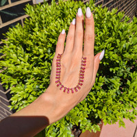 1.80 Ct. Ruby Ruby Accent Stones Necklace, 14K Yellow Gold Life Style