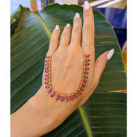 1.80 Ct. Ruby Ruby Accent Stones Necklace, 14K Yellow Gold Life Style