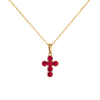 0.48 Ct. Ruby Religious Pendant, 14K Yellow Gold Image