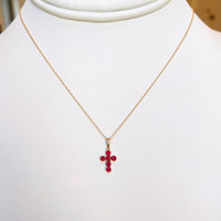 0.48 Ct. Ruby Religious Pendant, 14K Yellow Gold Image