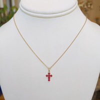 0.48 Ct. Ruby Religious Pendant, 14K Yellow Gold Image