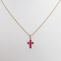 0.48 Ct. Ruby Religious Pendant, 14K Yellow Gold Image