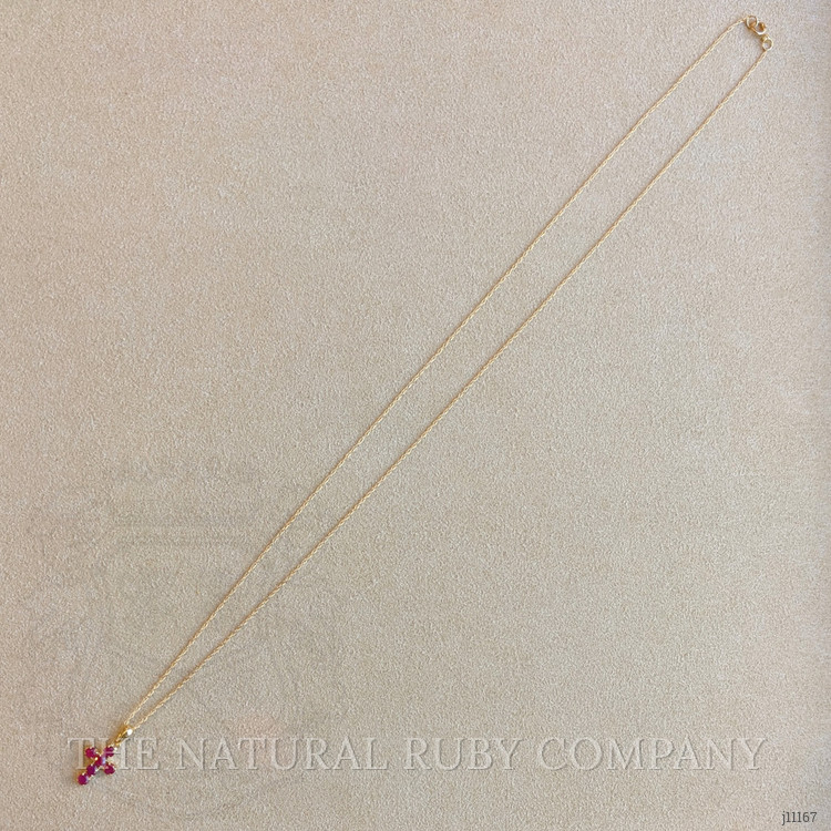 0.48 Ct. Ruby Religious Pendant, 14K Yellow Gold