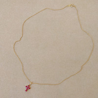 0.48 Ct. Ruby Religious Pendant, 14K Yellow Gold Image