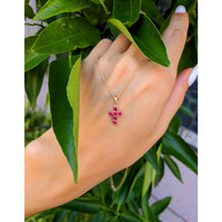 0.48 Ct. Ruby Religious Pendant, 14K Yellow Gold Life Style