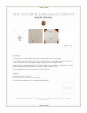 0.72 Ct. Emerald Natural Diamond Religious Necklace, 14K Yellow Gold Appraisal