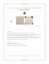 0.72 Ct. Emerald and Natural Diamond Religious Necklace, 14K Yellow Gold Appraisal