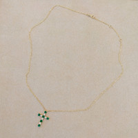 0.72 Ct. Emerald Natural Diamond Religious Necklace, 14K Yellow Gold Image