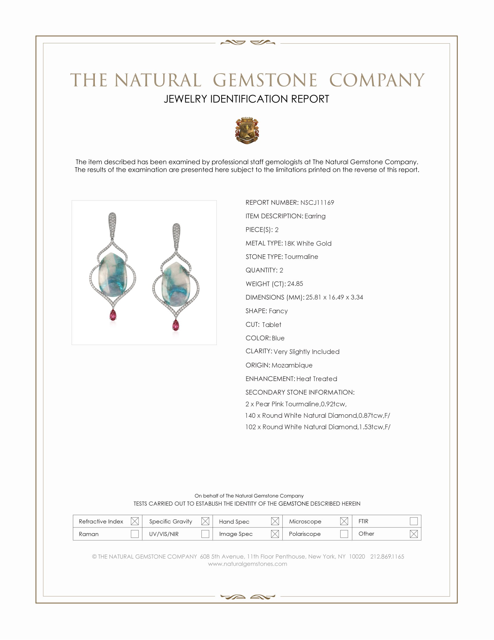 24.85 Ct.Tw. Mixed Tourmaline and Natural Diamond Halo Earrings, 18K White Gold