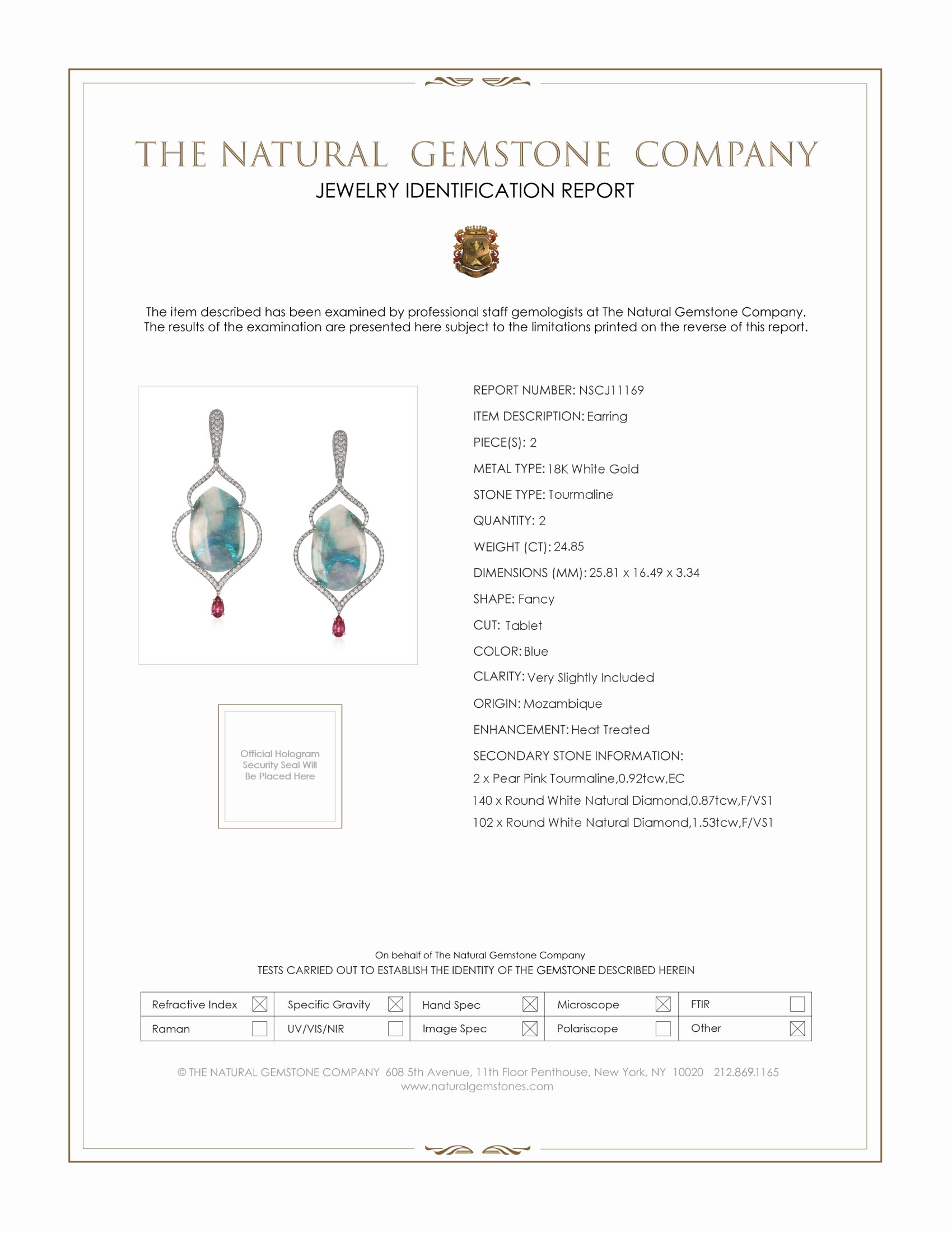 24.85 Ct.Tw. Mixed Tourmaline and Natural Diamond Halo Earrings, 18K White Gold