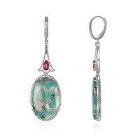 30.62 Ct.Tw. Tourmaline Tourmaline Pave Earrings, 18K White Gold Image