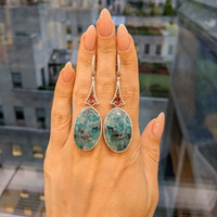 30.62 Ct.Tw. Tourmaline Tourmaline Pave Earrings, 18K White Gold Life Style