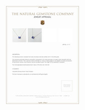 2.53 Ct. Tanzanite Solitaire Necklace, 14K White Gold Appraisal