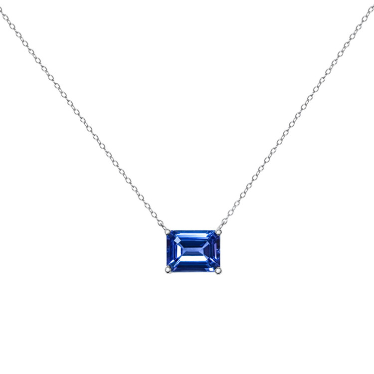 2.53 Ct. Tanzanite Solitaire Necklace, 14K White Gold
