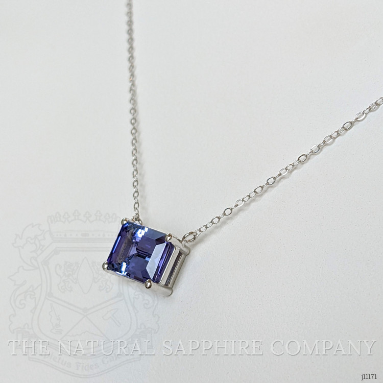 2.53 Ct. Tanzanite Solitaire Necklace, 14K White Gold