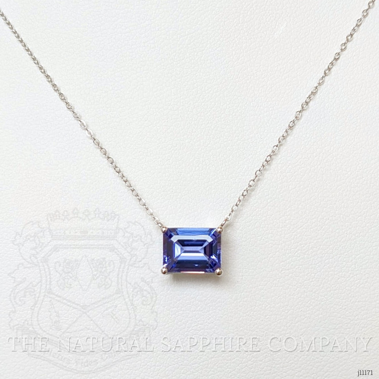 2.53 Ct. Tanzanite Solitaire Necklace, 14K White Gold