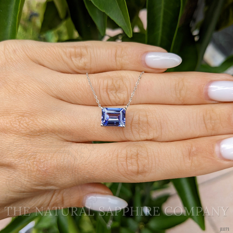 2.53 Ct. Tanzanite Solitaire Necklace, 14K White Gold