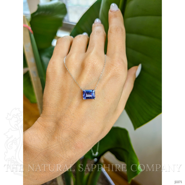 2.53 Ct. Tanzanite Solitaire Necklace, 14K White Gold