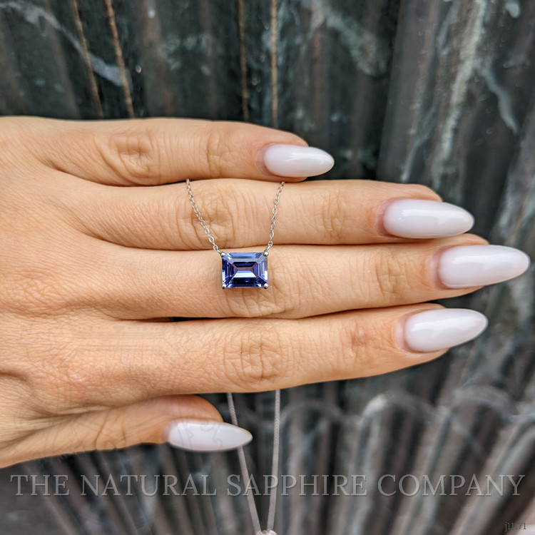 2.53 Ct. Tanzanite Solitaire Necklace, 14K White Gold