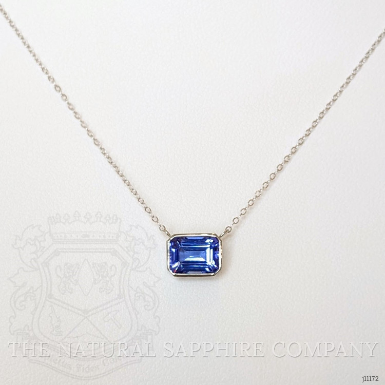 1.80 Ct. Tanzanite Bezel Necklace, 14K White Gold