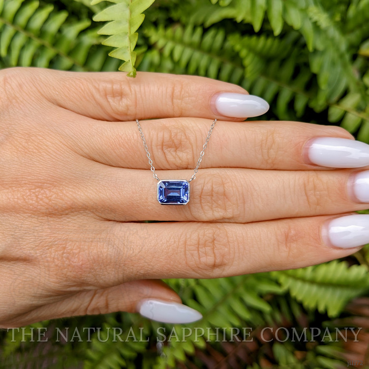 1.80 Ct. Tanzanite Bezel Necklace, 14K White Gold