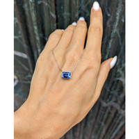 1.80 Ct. Tanzanite Bezel Necklace, 14K White Gold Life Style