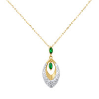 0.13 Ct. Emerald 14K Yellow Gold pendant